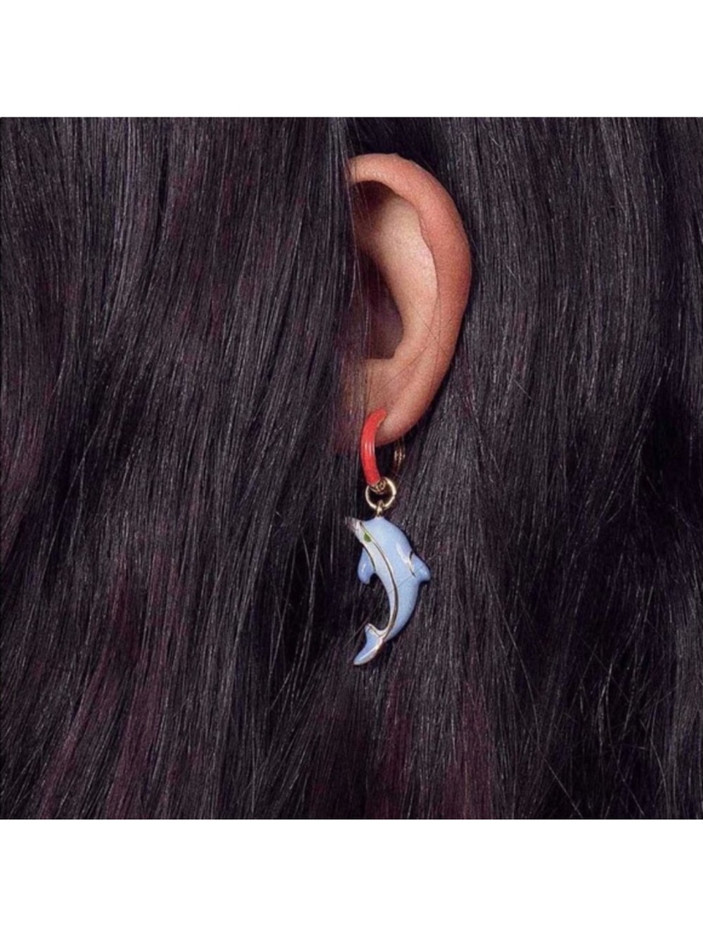 Man Repeller
Enamel Dolphin Drop Earrings